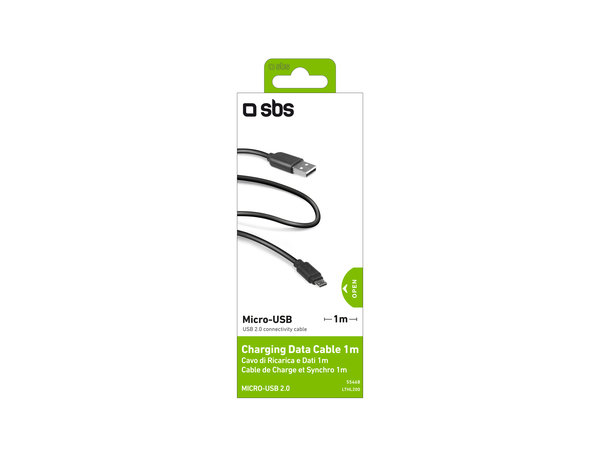 SBS - Câble Micro-USB / USB (1m), noir