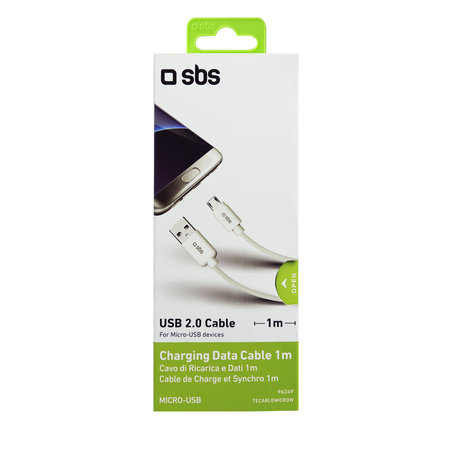 SBS - Câble Micro-USB / USB (1m), blanc