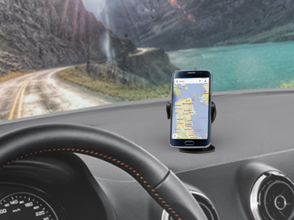 SBS - Support voiture universel ONE TOUCH s Ventouse, noir