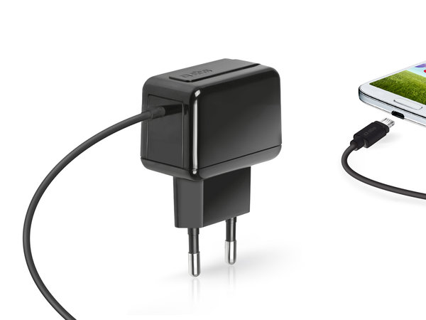 SBS - Adaptateur de charge 5W s Micro-USB, noir