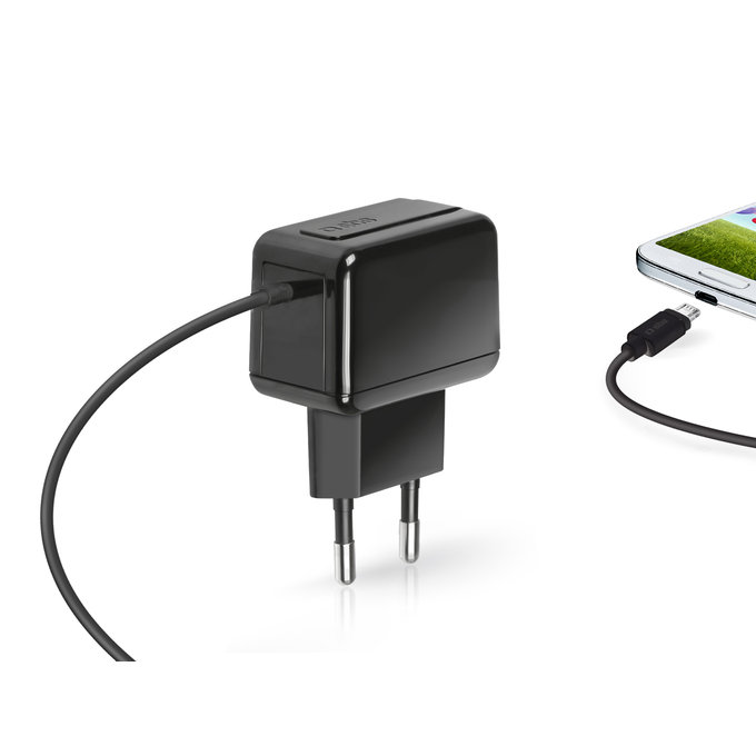 SBS - Adaptateur de charge 5W s Micro-USB, noir
