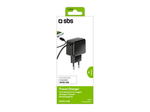 SBS - Adaptateur de charge 5W s Micro-USB, noir