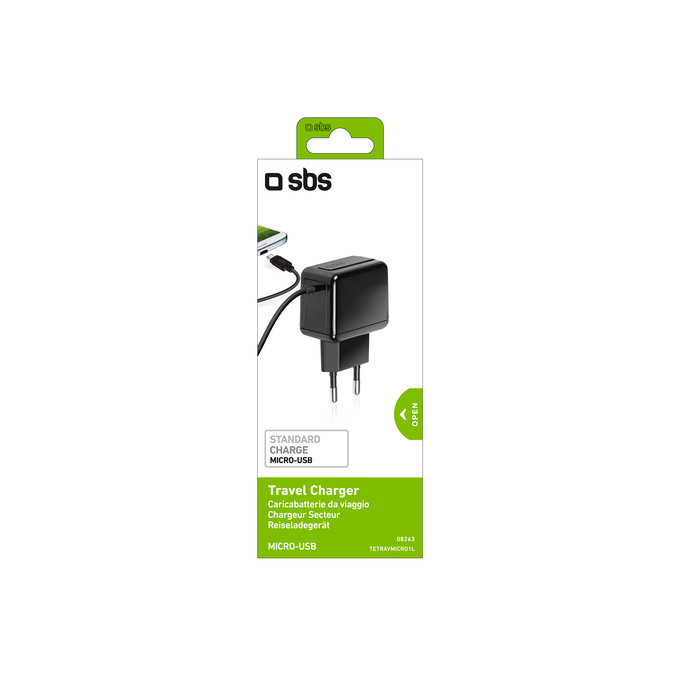 SBS - Adaptateur de charge 5W s Micro-USB, noir