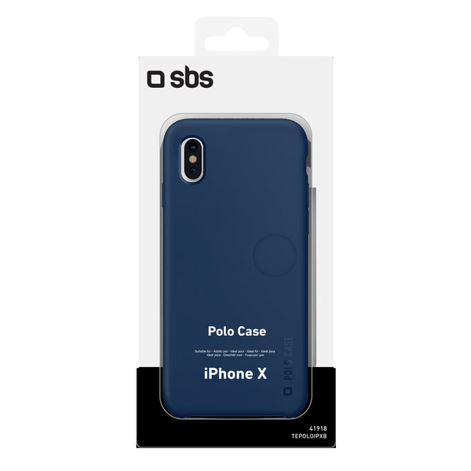 SBS - Polo Étui pour iPhone X, bleu