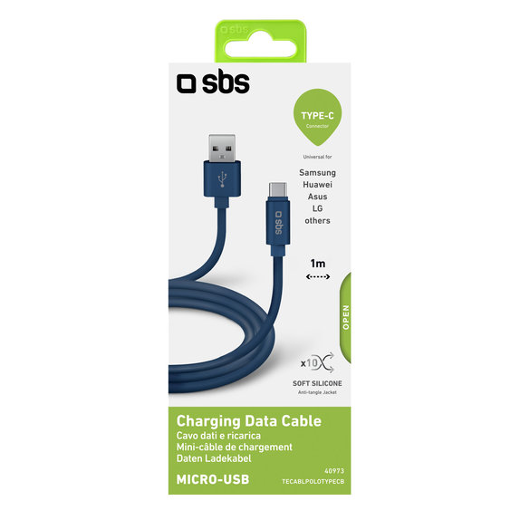 SBS - Câble USB-C / USB (1m), bleu