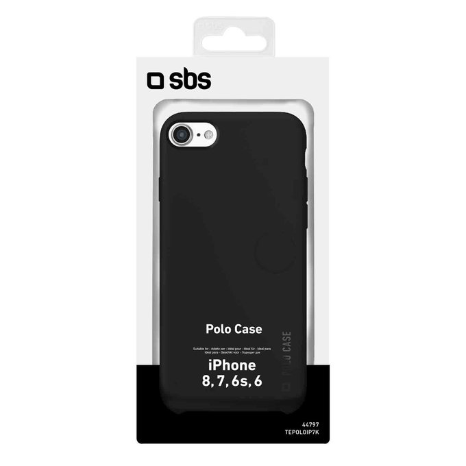 SBS - Étui Polo pour iPhone 6, 6s, 7, 8, SE 2020 & SE 2022, noir