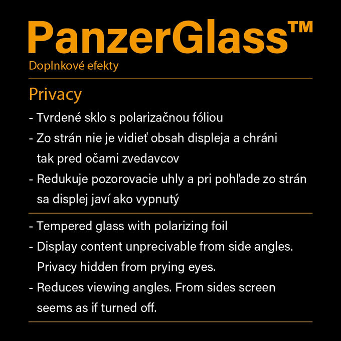 PanzerGlass - Verre Trempé Privacy Standard Fit pour iPhone X, XS et 11 Pro, transparent