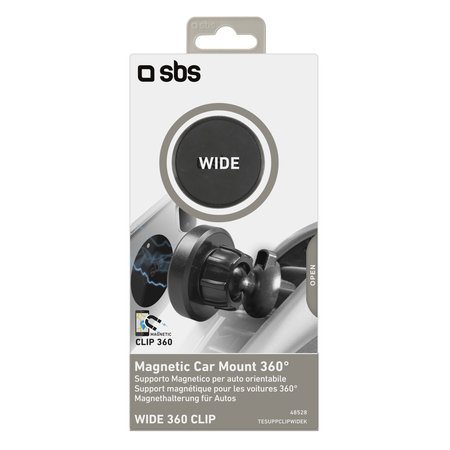 SBS - Support voiture, clip magnétique, noir