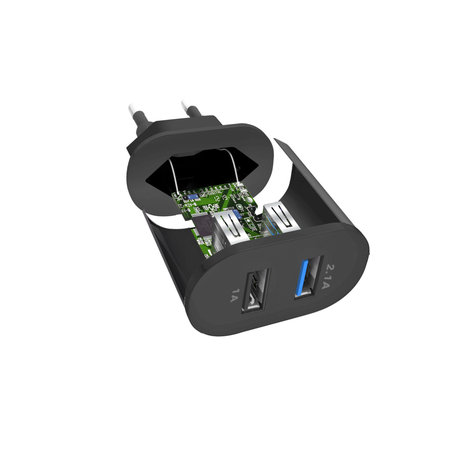 SBS - Adaptateur de charge 10 W 2x USB, noir