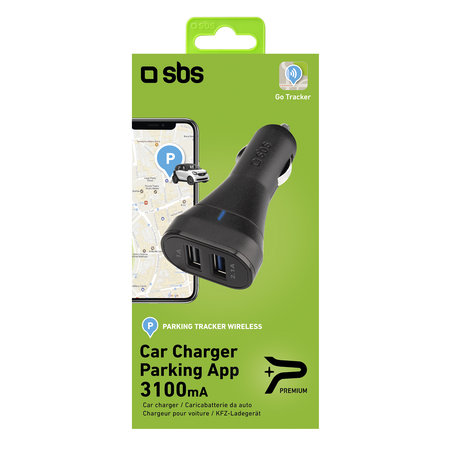 SBS - Chargeur de voiture 2x USB, 3,1A, noir