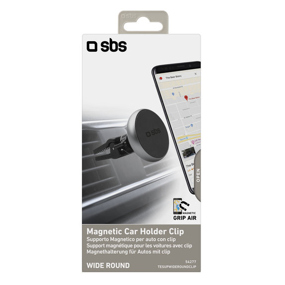 SBS - Support pour grille d'aération de voiture, magnétique, noir