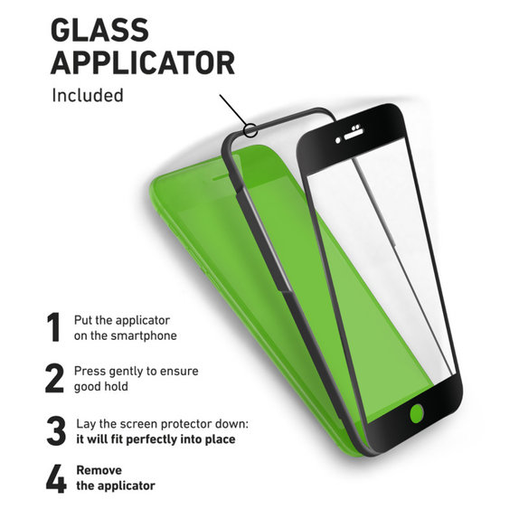 SBS - Verre Trempé 4D Full Glass pour iPhone 6, 6s, 7, 8, SE 2020 & SE 2022, noir