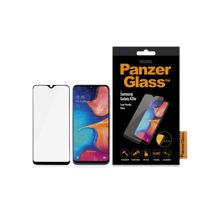 PanzerGlass - Compatible avec les coques en verre trempé pour Samsung Galaxy A10e et A20e, noir