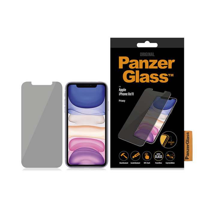 PanzerGlass - Verre trempé Privacy Standard Fit pour iPhone 11, XR, transparent