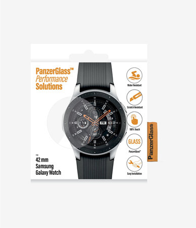 PanzerGlass - Verre plat en verre trempé pour Samsung Galaxy Watch 42 mm, transparent
