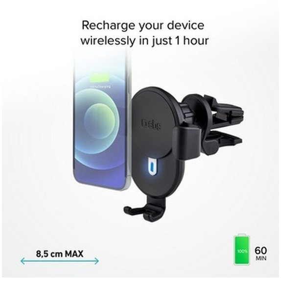 SBS - Support de voiture par gravité pour chargement sans fil, 10W, Qi, noir