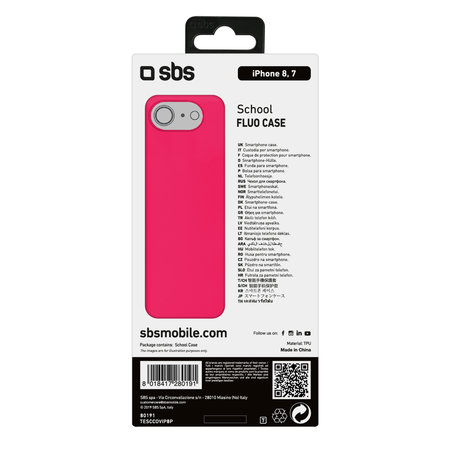 SBS - Coque School pour iPhone 7, 8, SE 2020 & SE 2022, rose