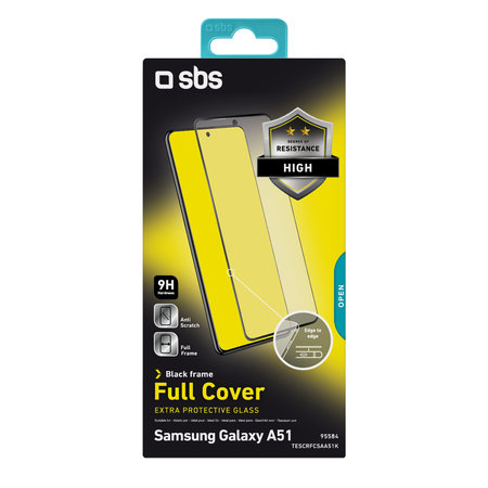 SBS - Coque complète en verre trempé pour Samsung Galaxy A51, A52 & A52 5G, noir