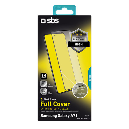 SBS - Coque complète en verre trempé pour Samsung Galaxy A71, noir
