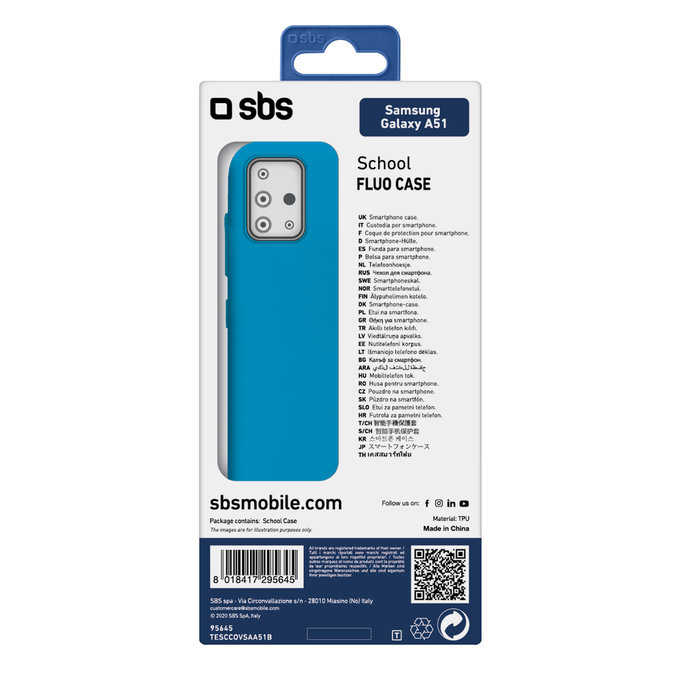 SBS - Étui School pour Samsung Galaxy A51, bleu