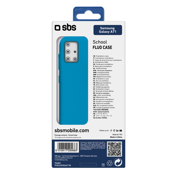 SBS - Étui School pour Samsung Galaxy A71, bleu