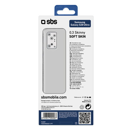 SBS - Étui Skinny pour Samsung Galaxy S20 Ultra, transparent