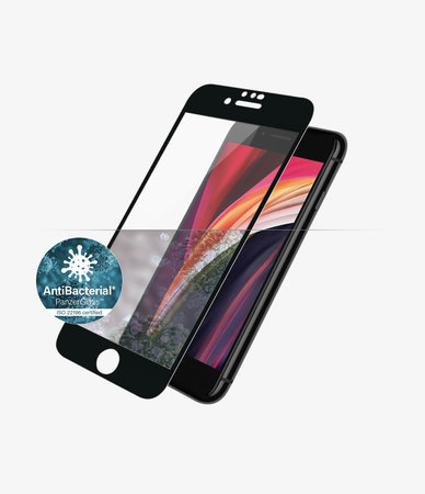 PanzerGlass - Coque en verre trempé Friendly AB pour iPhone 6, 6s, 7, 8, SE 2020 & SE 2022, noir