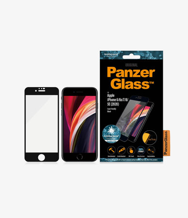 PanzerGlass - Coque en verre trempé Friendly AB pour iPhone 6, 6s, 7, 8, SE 2020 & SE 2022, noir