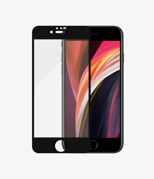PanzerGlass - Coque en verre trempé Friendly AB pour iPhone 6, 6s, 7, 8, SE 2020 & SE 2022, noir