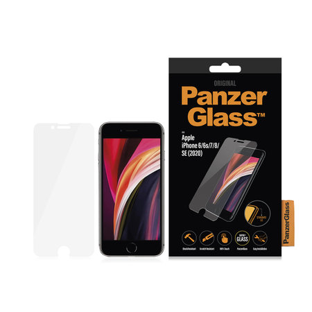PanzerGlass - Verre Trempé Standard Fit pour iPhone SE 2020, 8, 7, 6s, 6, transparent