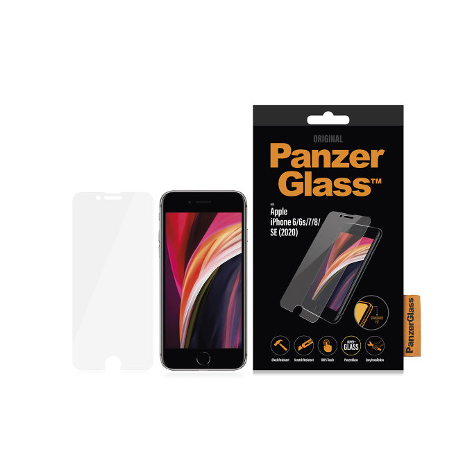 PanzerGlass - Verre Trempé Standard Fit pour iPhone SE 2020, 8, 7, 6s, 6, transparent