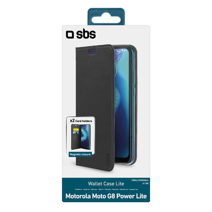 SBS - Étui Book Wallet Lite pour Motorola Moto G8 Power Lite, noir