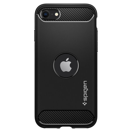 Spigen - Coque Rugged Armor pour iPhone SE 2020 & SE 2022, noire