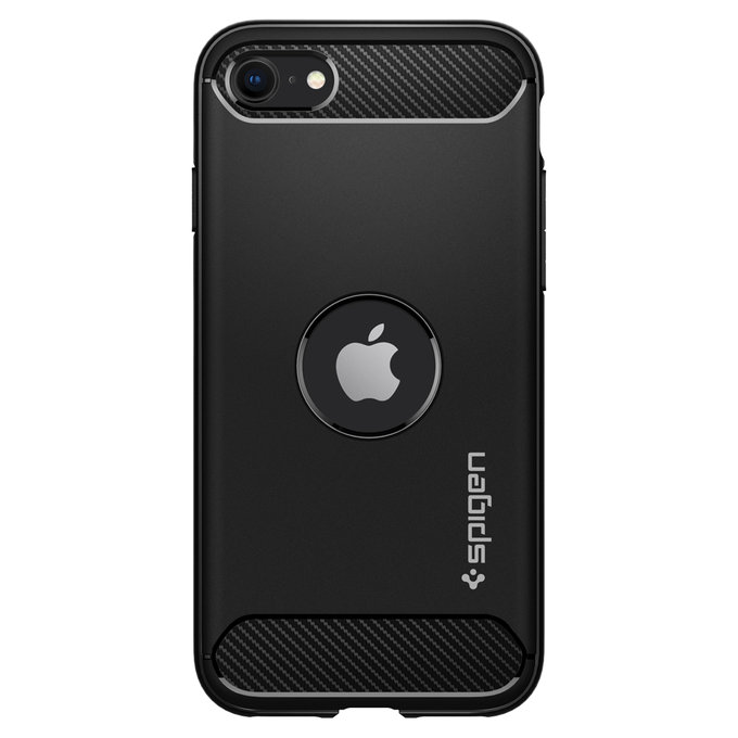 Spigen - Coque Rugged Armor pour iPhone SE 2020 & SE 2022, noire