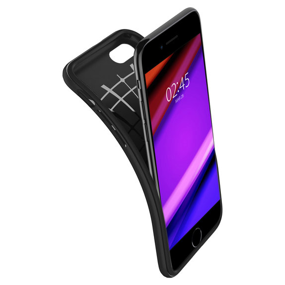 Spigen - Coque Rugged Armor pour iPhone SE 2020 & SE 2022, noire