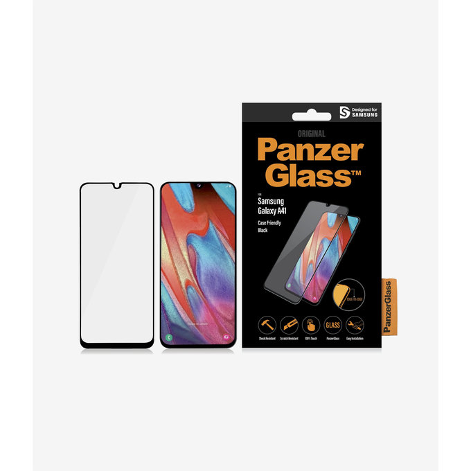 PanzerGlass - Compatible avec les coques en verre trempé pour Samsung Galaxy A41, noir