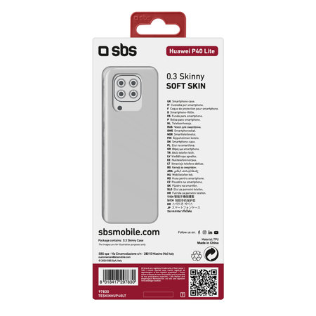 SBS - Coque Skinny pour Huawei P40 Lite, transparente