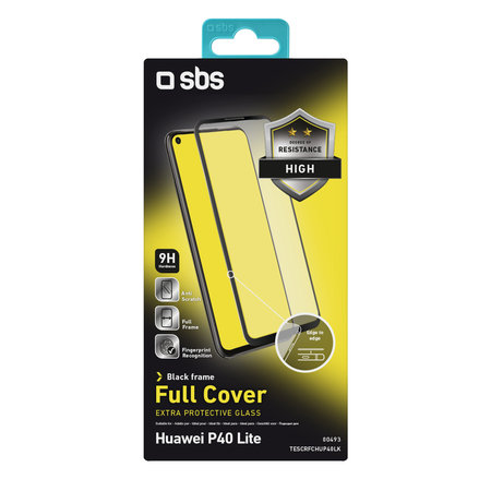 SBS - Couverture complète en verre trempé pour Huawei P40 Lite, noir