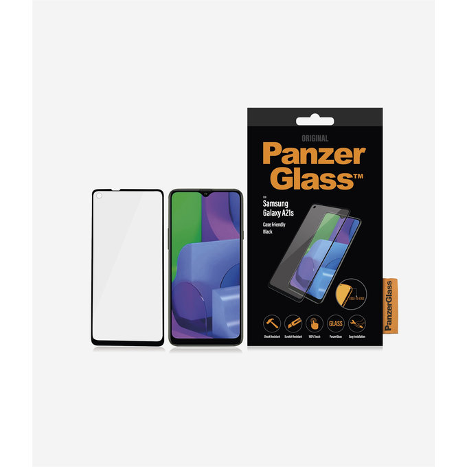PanzerGlass - Compatible avec les coques en verre trempé pour Samsung Galaxy A21s, noir