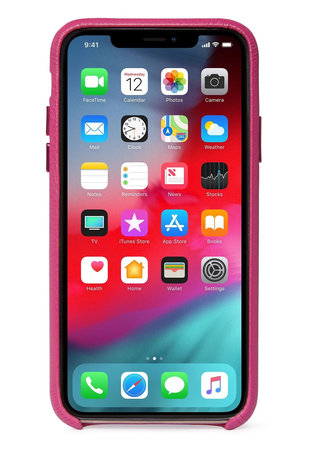 Coque arrière en cuir Decoded pour iPhone X/Xs, rose