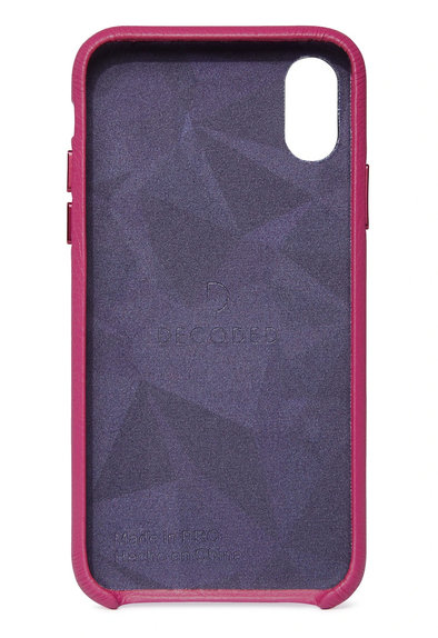 Coque arrière en cuir Decoded pour iPhone X/Xs, rose