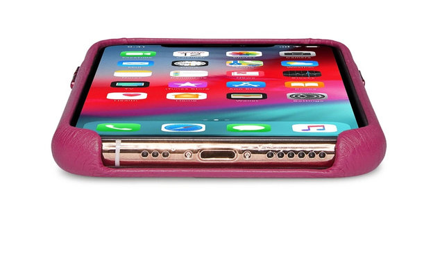Coque arrière en cuir Decoded pour iPhone X/Xs, rose