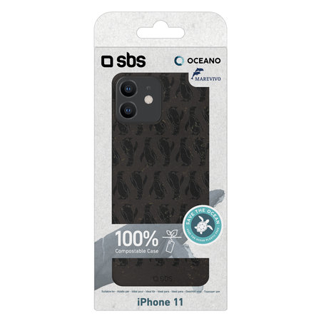 SBS - Coque Oceano pour iPhone 11, 100% compostable, pingouin