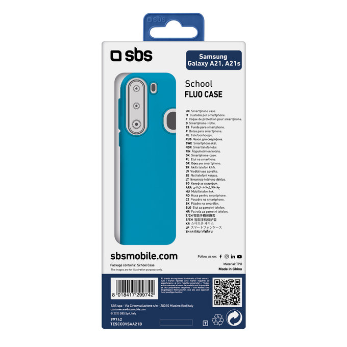 SBS - Étui School pour Samsung Galaxy A21, bleu