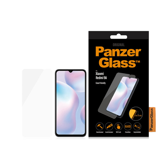 PanzerGlass - Compatible avec les coques en verre trempé pour Xiaomi Redmi 9A, noir