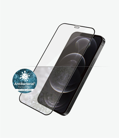 PanzerGlass - Étui en verre trempé Friendly AB pour iPhone 12 & 12 Pro, noir