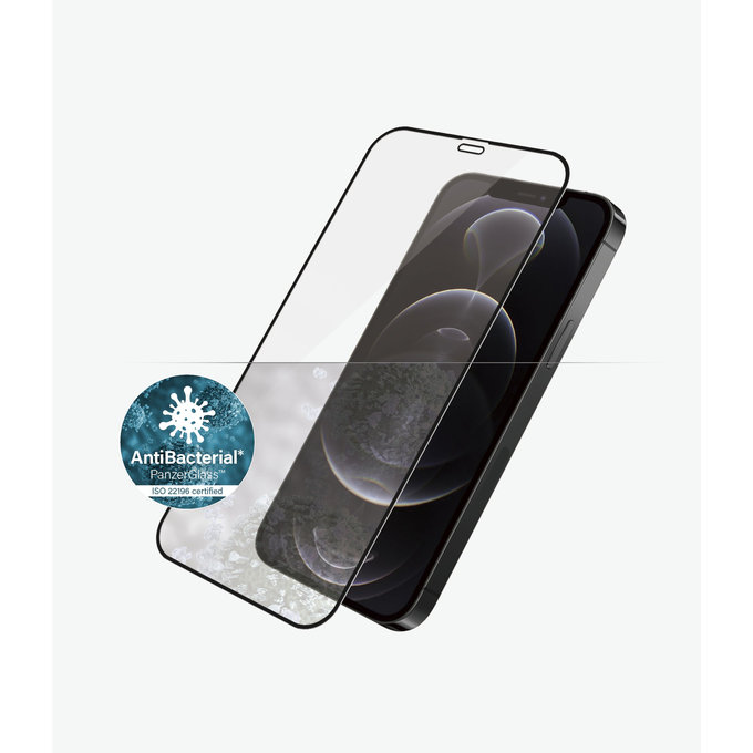 PanzerGlass - Étui en verre trempé Friendly AB pour iPhone 12 & 12 Pro, noir