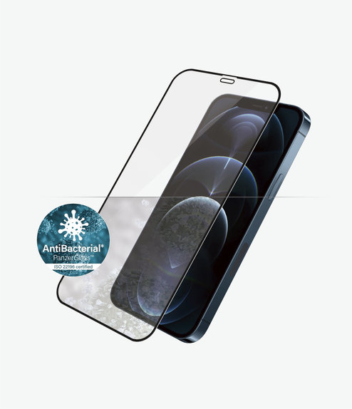 PanzerGlass - Étui en verre trempé Friendly AB pour iPhone 12 Pro Max, noir