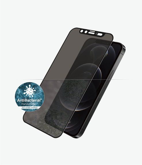 PanzerGlass - Verre trempé Privacy Case Friendly CamSlider AB pour iPhone 12 & 12 Pro, noir