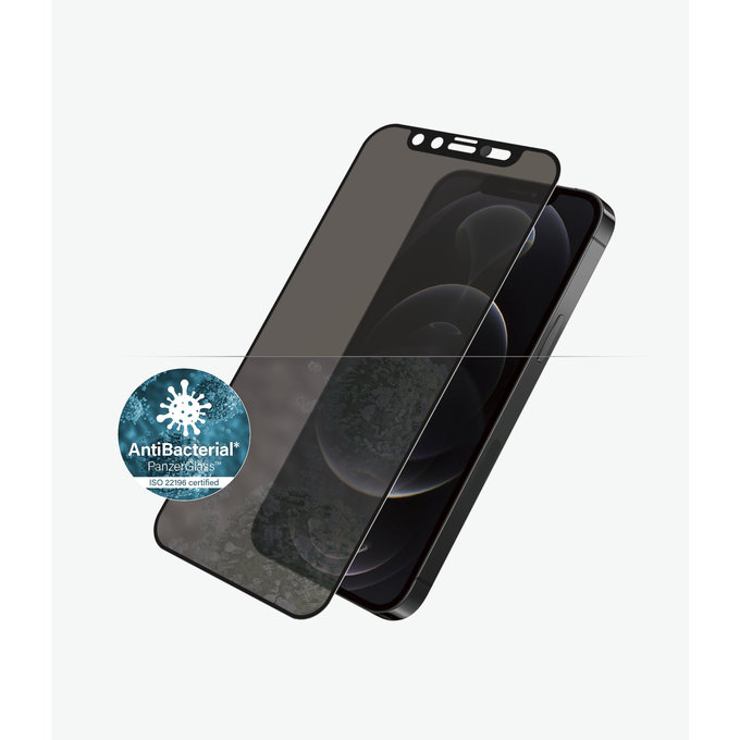 PanzerGlass - Verre trempé Privacy Case Friendly CamSlider AB pour iPhone 12 & 12 Pro, noir
